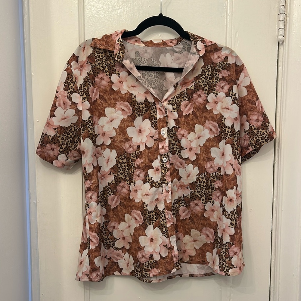 Custom Floral/Cheetah Shirt